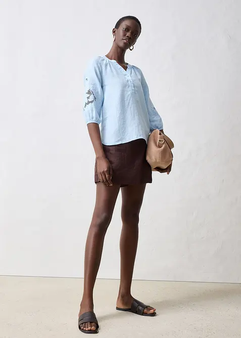 Tuniek van puur linnen, met broderie anglaise, bonprix