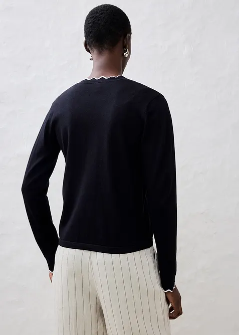 Fijn gebreide jas met zijde, bonprix