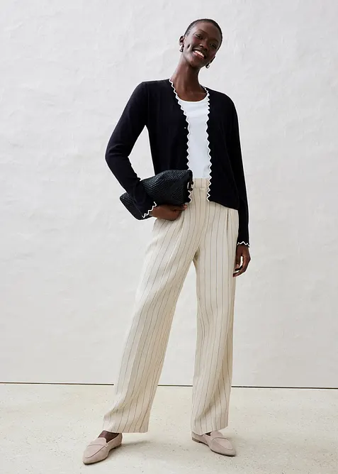 Fijn gebreide jas met zijde, bonprix