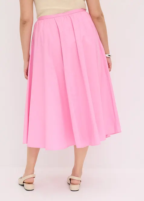 Midi rok in een elastische katoenmix, bonprix