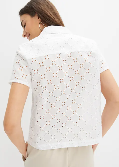 Blouse met broderie anglaise, bonprix