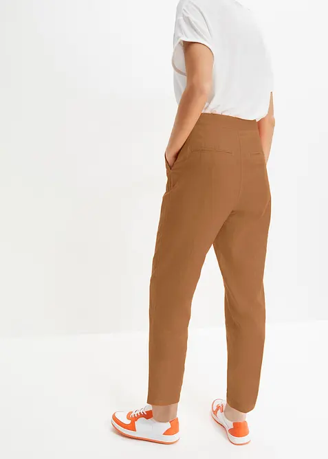 Cropped high waist broek in een linnen-viscosemix, bonprix