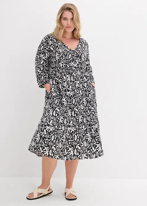 Midi jurk van vloeiende viscose, bonprix