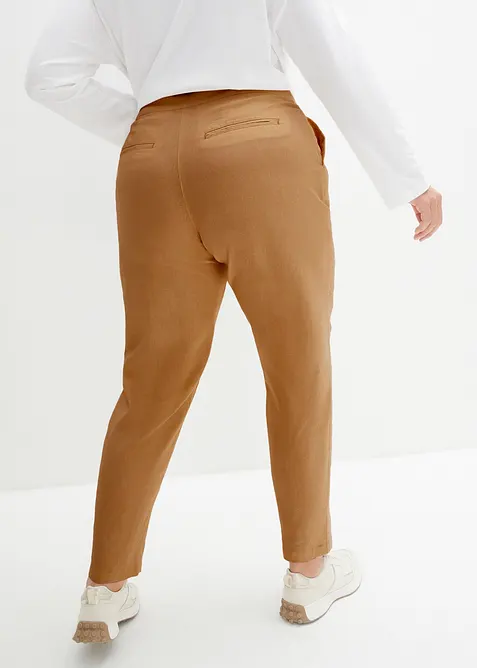 Cropped high waist broek in een linnen-viscosemix, bonprix