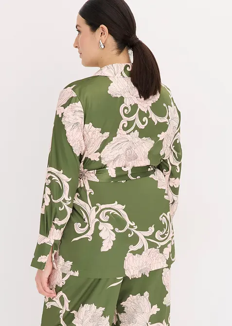 Gedessineerde blouse met satijn, bonprix