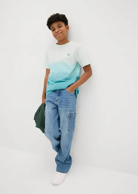 Jongens T-shirt met kleurverloop van puur biologisch katoen, bonprix