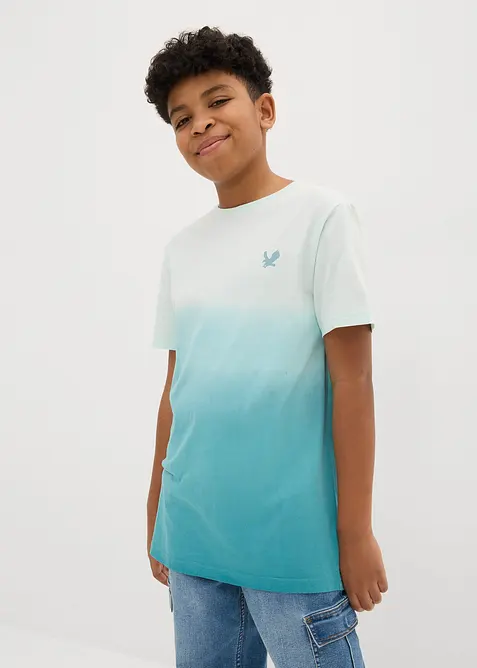 Jongens T-shirt met kleurverloop van puur biologisch katoen, bonprix