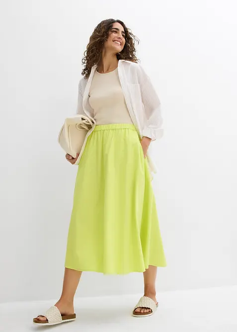 Midirok van een soepele linnenmix, bonprix