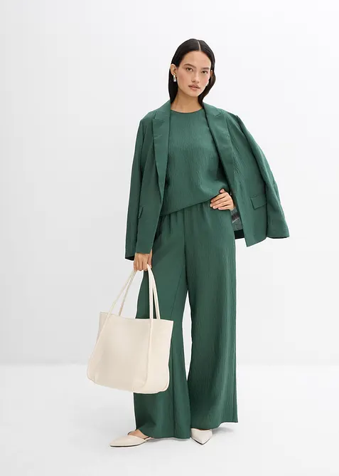 Broek van gestructureerde viscosemix, bonprix