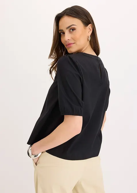 Blouse met korte mouwen en kant, bonprix