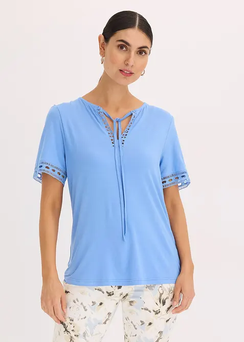 Shirt tuniek met kanten lint, bonprix