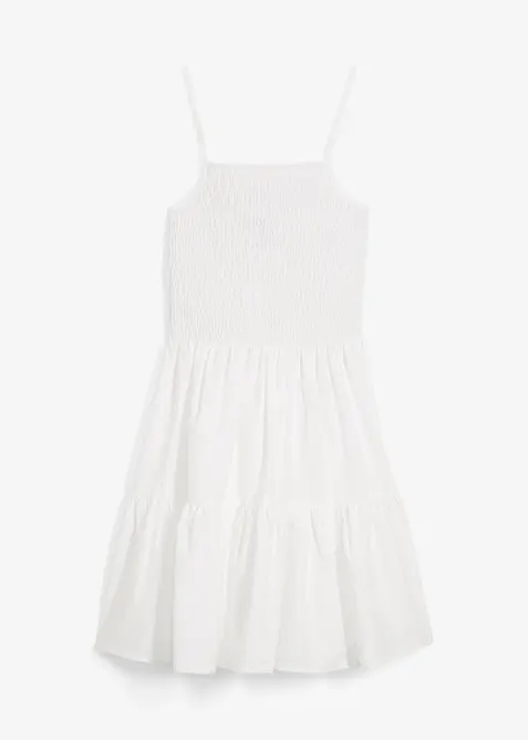 Jurk met spaghetti bandjes van puur biologisch katoen, bonprix
