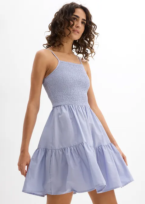 Jurk met spaghetti bandjes van puur biologisch katoen, bonprix