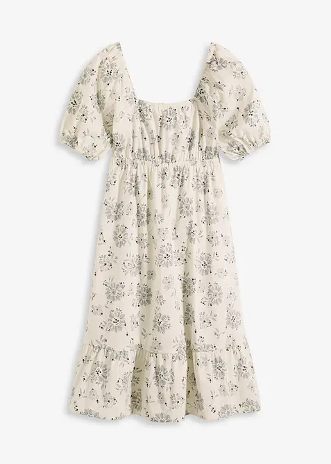 Midi jurk met pofmouwen, bonprix