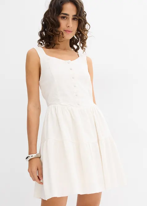 Mini jurk in een luchtige linnenmix, bonprix