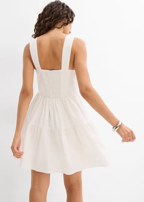 Mini jurk in een luchtige linnenmix, bonprix