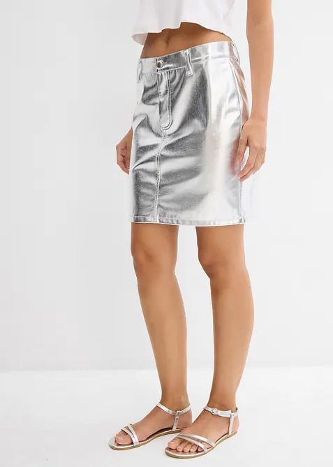 Minirok in metallic look, bonprix