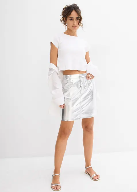 Minirok in metallic look, bonprix