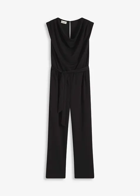 Jersey jumpsuit met schoudervullingen, bonprix