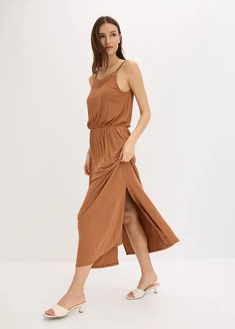 Jersey jurk met kant, bonprix