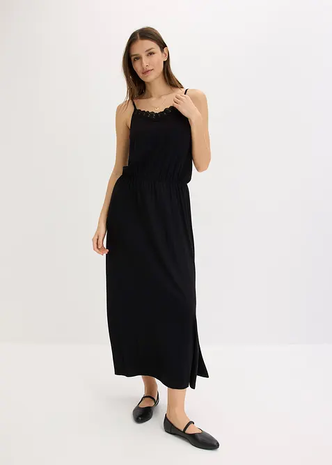 Jersey jurk met kant, bonprix