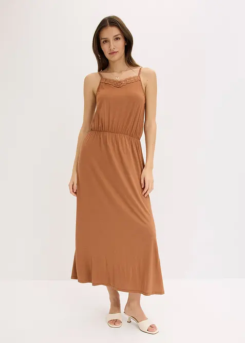 Jersey jurk met kant, bonprix