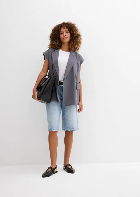 Jeans bermuda mid waist, low stretch, bonprix