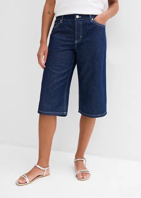 Jeans bermuda mid waist, low stretch, bonprix