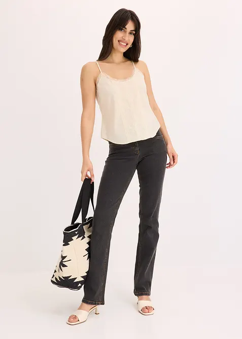 Blousetop met broderie anglaise, bonprix