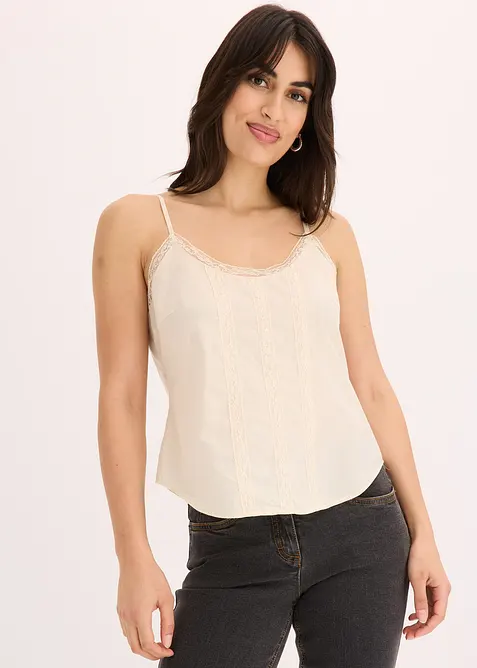 Blousetop met broderie anglaise, bonprix