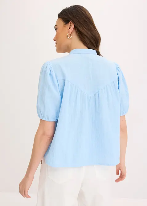 Mousseline blouse met korte mouwen, bonprix