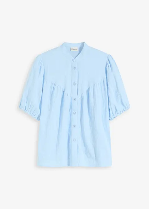 Mousseline blouse met korte mouwen, bonprix