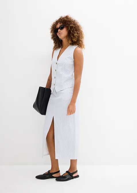 Jeans gilet gestreept, bonprix