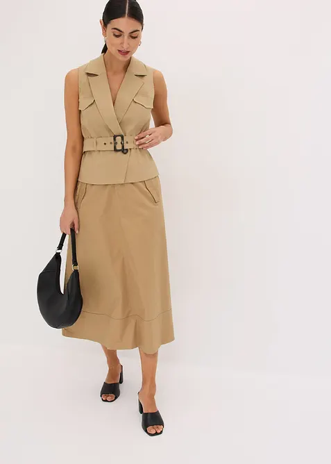 Gilet met riem, bonprix