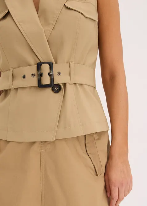 Gilet met riem, bonprix