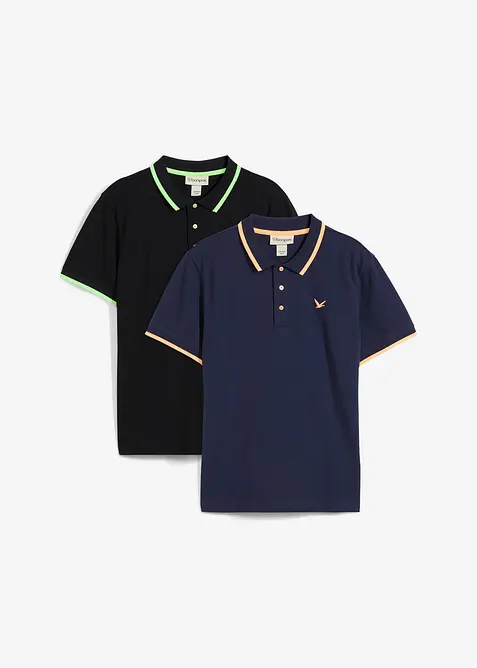 Piqué poloshirt van biologisch katoen (set van 2), bonprix