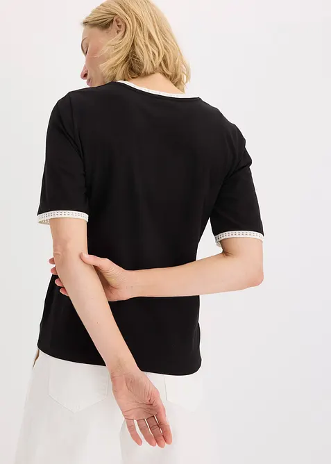 Shirt met kanten rand, bonprix