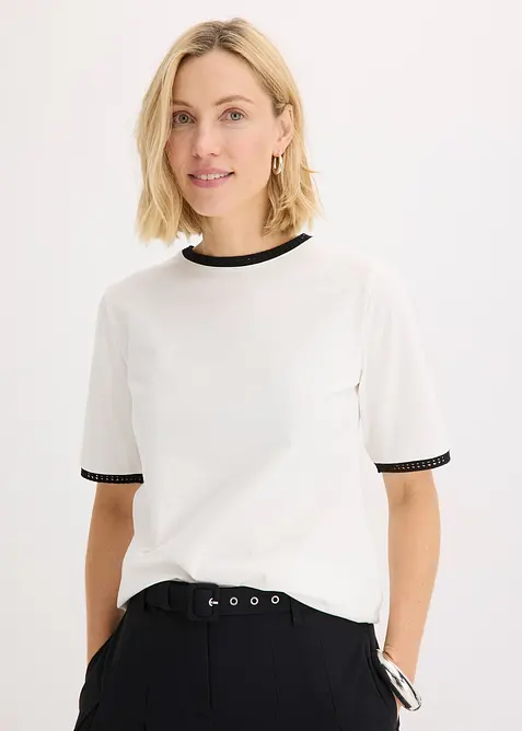 Shirt met kanten rand, bonprix