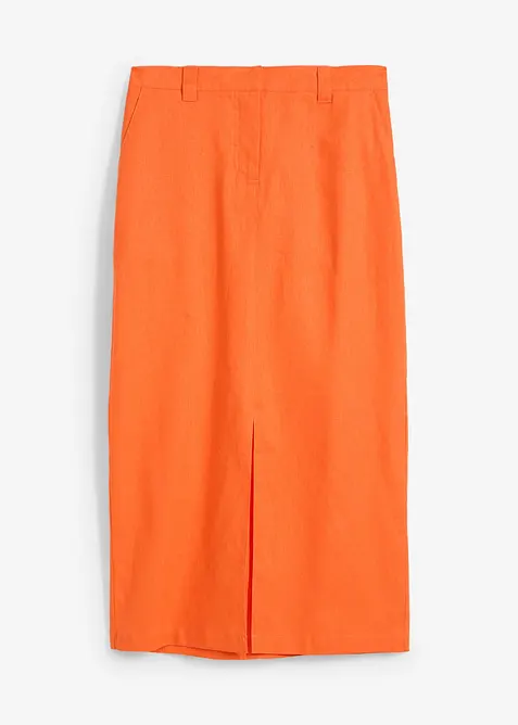 Midi rok van luchtige linnenmix, bonprix