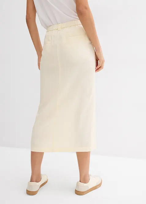 Midi rok van luchtige linnenmix, bonprix