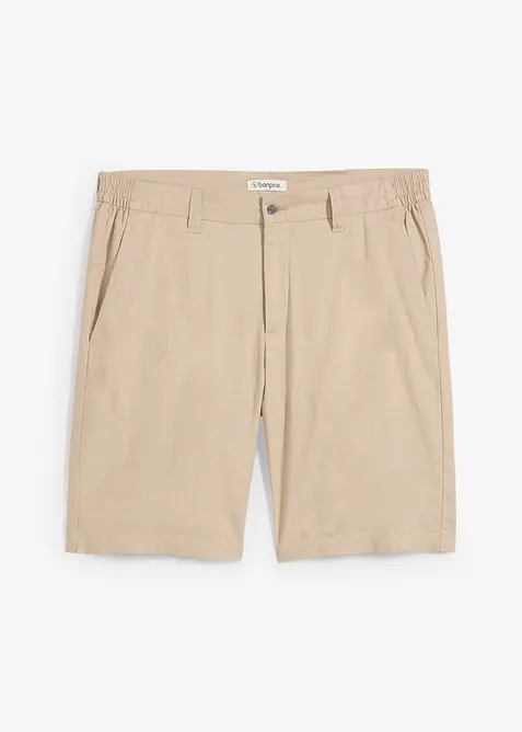 Chino bermuda regular fit met linnen, bonprix