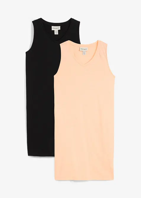 Long top van puur biologisch katoen, ( set van 2), bonprix