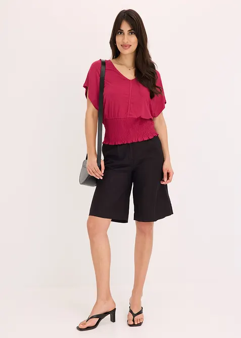 Shirt met gesmokte zoom, bonprix