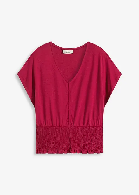 Shirt met gesmokte zoom, bonprix