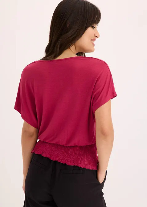 Shirt met gesmokte zoom, bonprix