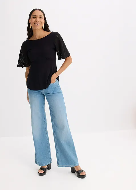 Shirt met kanten mouwen, bonprix