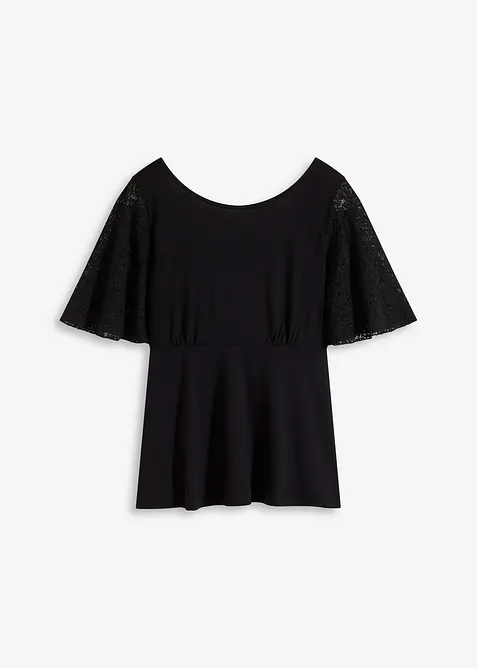 Shirt met kanten mouwen, bonprix