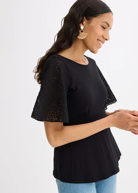 Shirt met kanten mouwen, bonprix