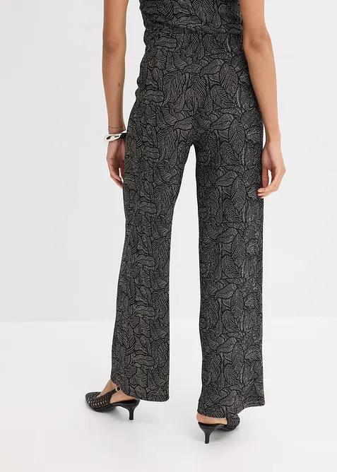 Jersey broek van gestructureerde cr&ecirc;pe, bonprix