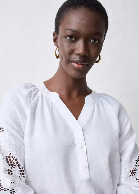 Tuniek van puur linnen, met broderie anglaise, bonprix